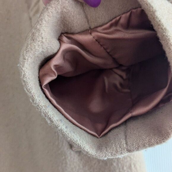 Wellington Fashions Women's Large Tan Wool Vintage Pea Coat Made in USA - Picture 4 of 7